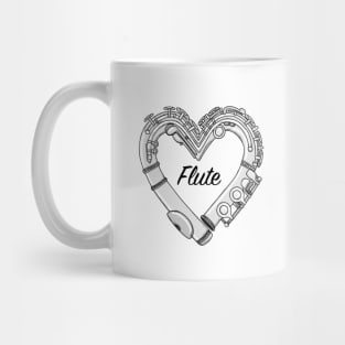 Love Flute Heart-Shaped Doodle For Flutists Mug